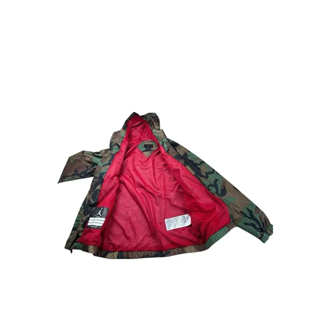 Boys Air Jordan Jumpman Milatry Camo Camp Hooded Windbreaker Zip-Up Jacket M